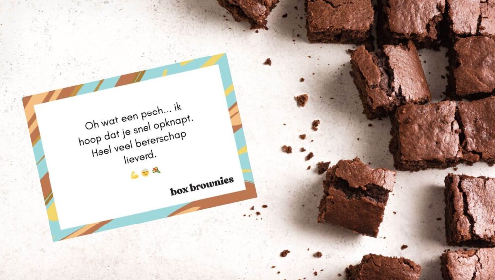 Beterschap wensen met brownies