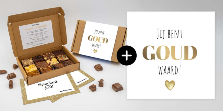 brownie cadeaupakket met tegeltje