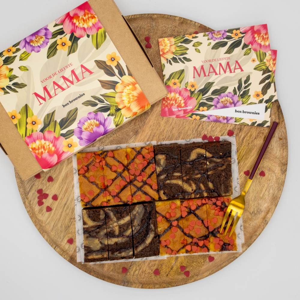 moederdag box brownies 12 brownies blondies bovenaanzicht