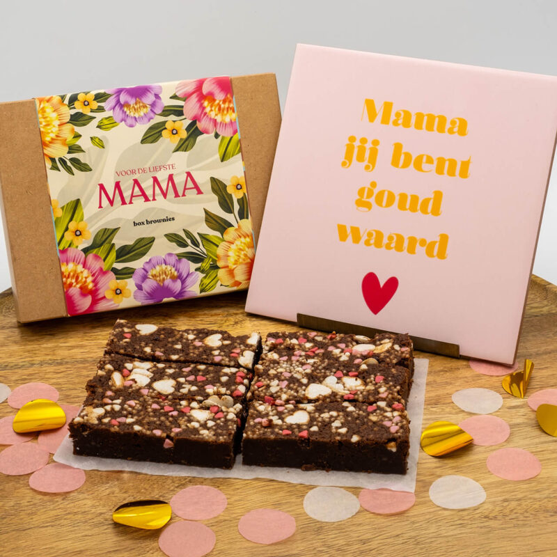 Moederdag brownie box met tegeltje