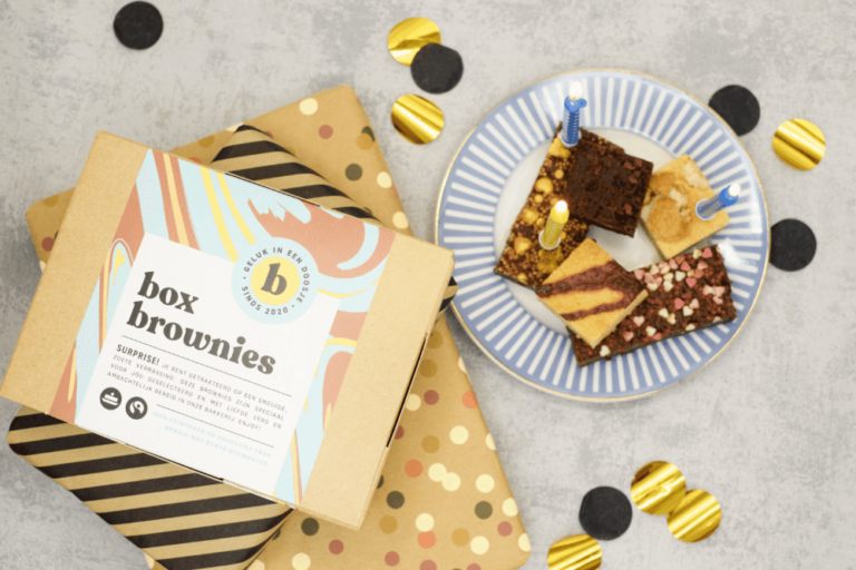 Verjaardagsservice Box Brownies verjaardag cadeau medewerkers