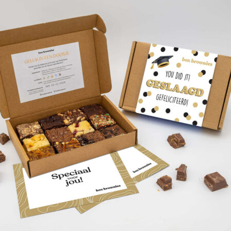brownie doosje 12 smaken geslaagd cadeau