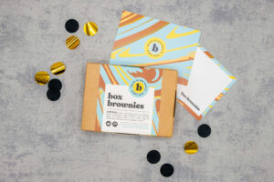 Box Brownies verpakking met gratis kaartje