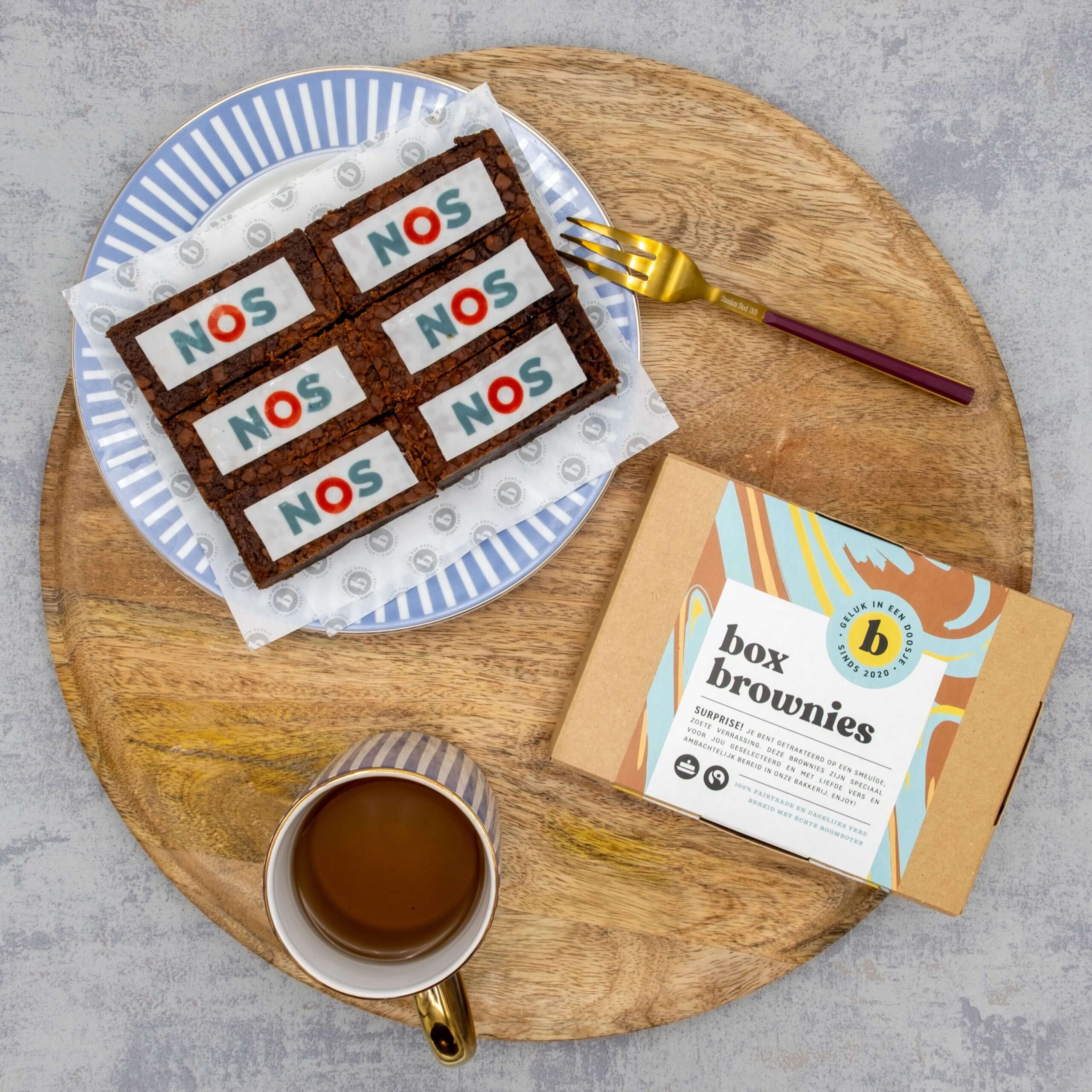Dienblad met logo box brownies