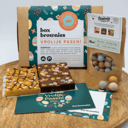 paasbox bloei paas brownies zaadbommetjes groot