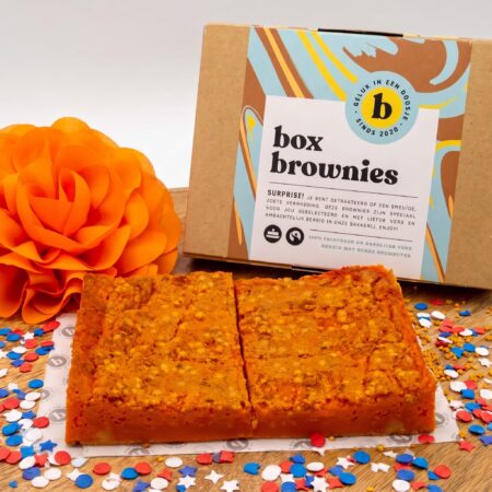 koningsdag blondies oranje klein box brownies