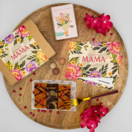 moederdag brownie bloei box brownies bovenaanzicht