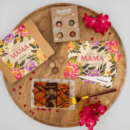 moederdag brownies bloei box brownies bovenaanzicht