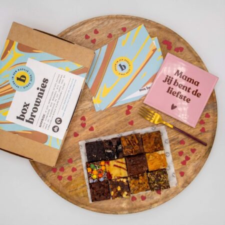 liefste mama tegeltje box brownies bovenaanzicht